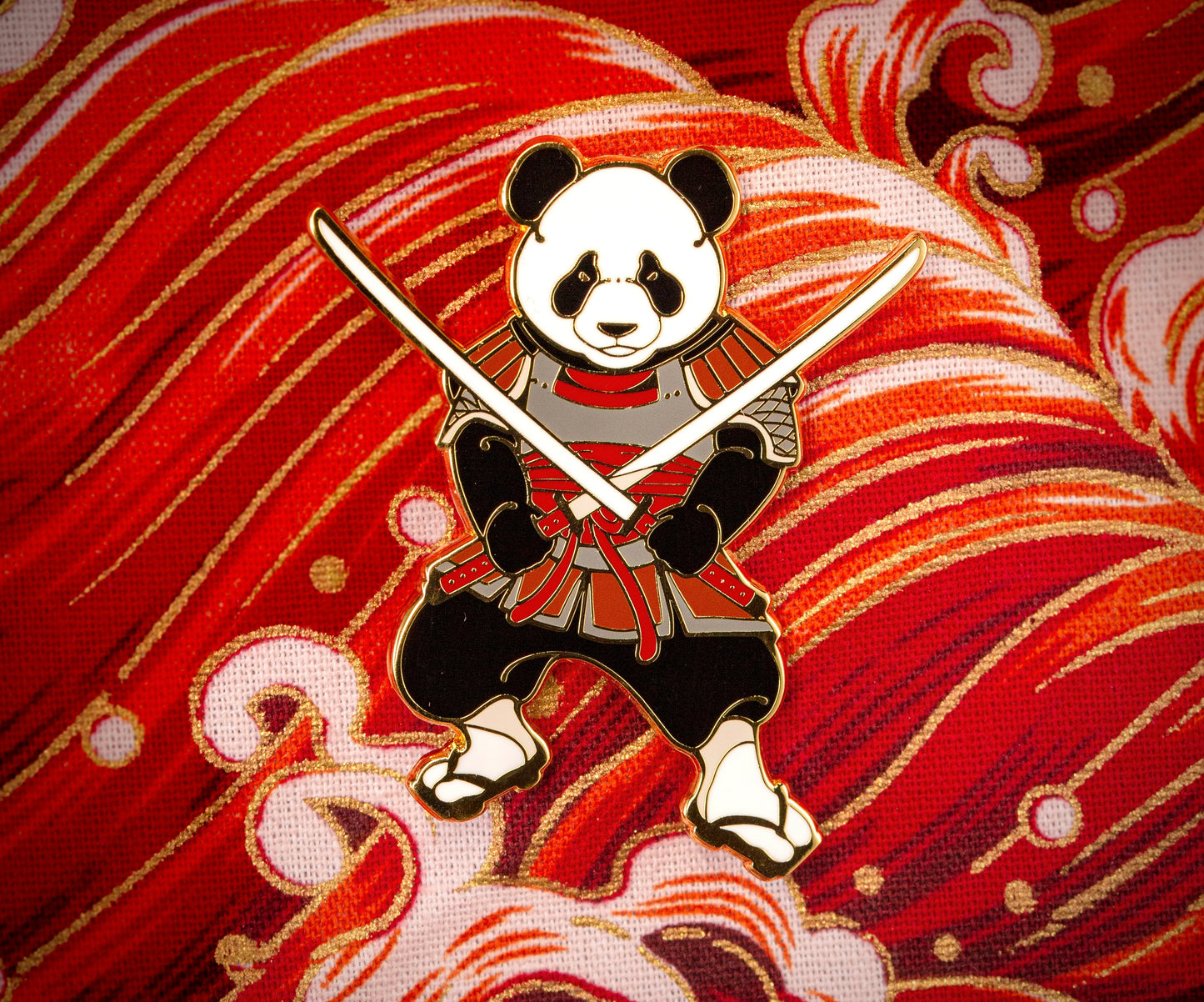 Samurai Panda enamel pin