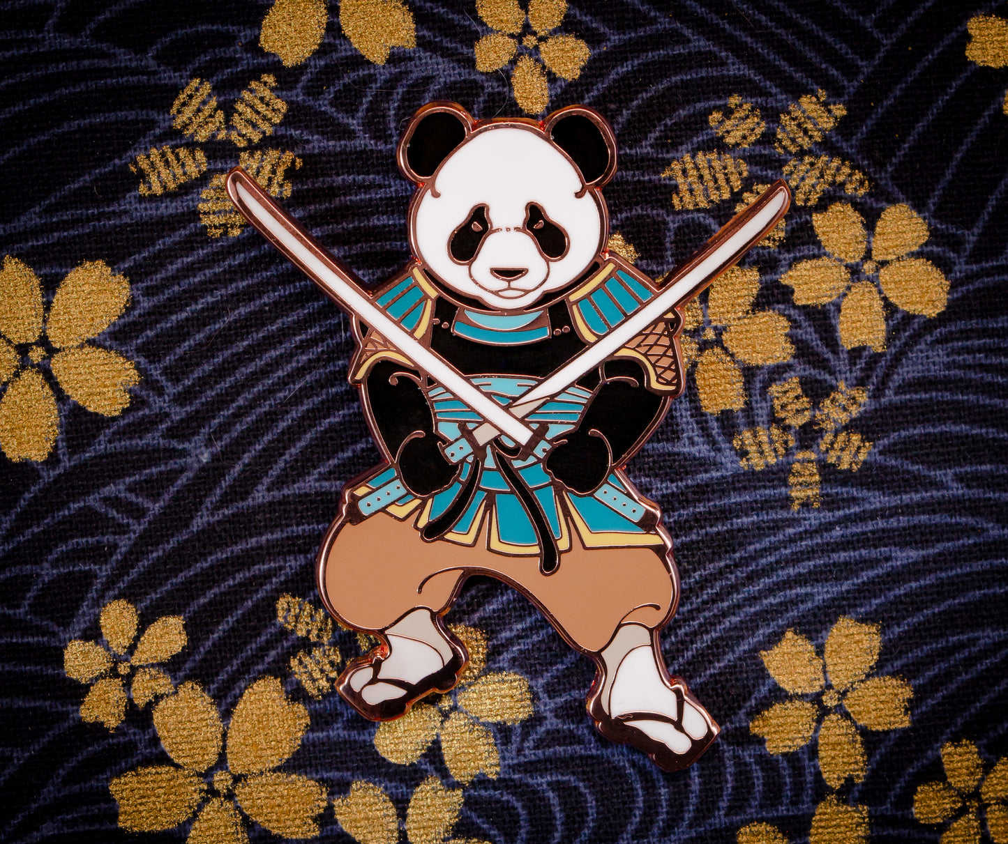 Samurai Panda enamel pin