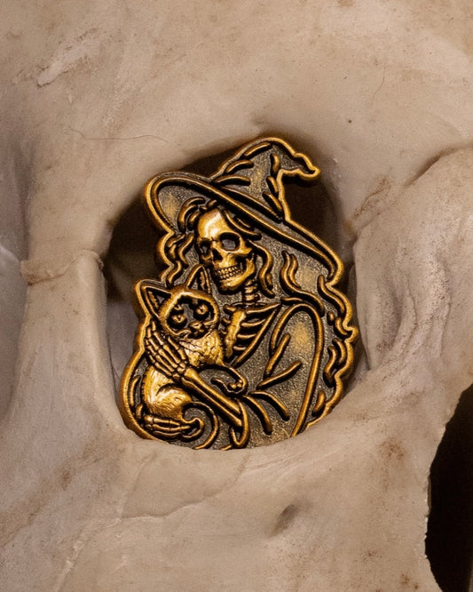 Witchy Skeleton Enamel Pin
