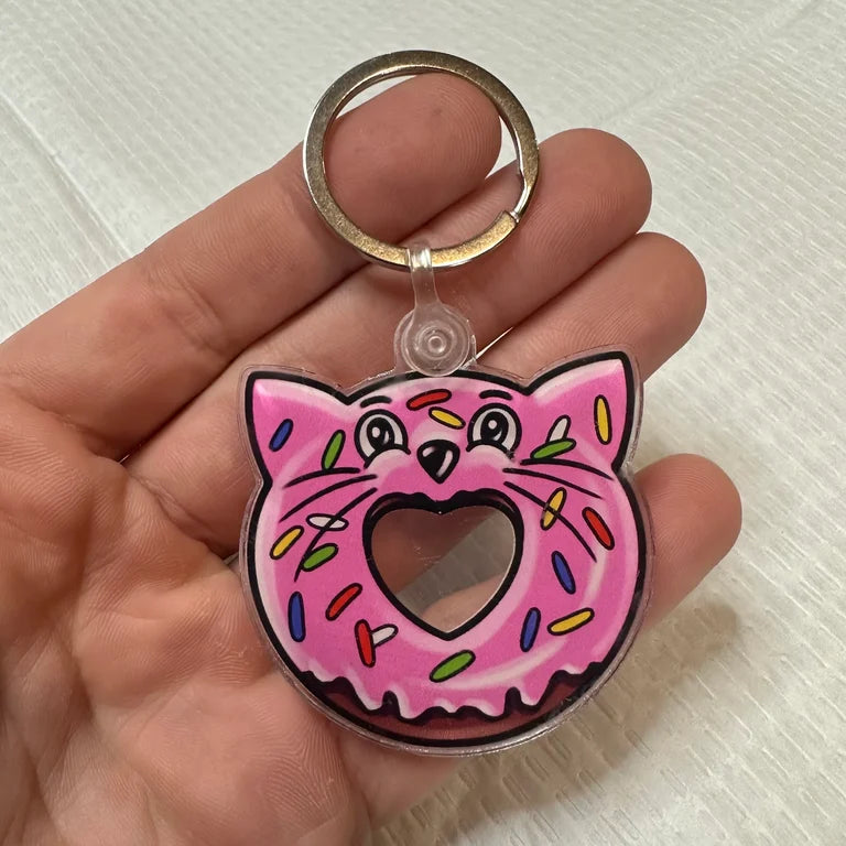 Donut Cat Keychain